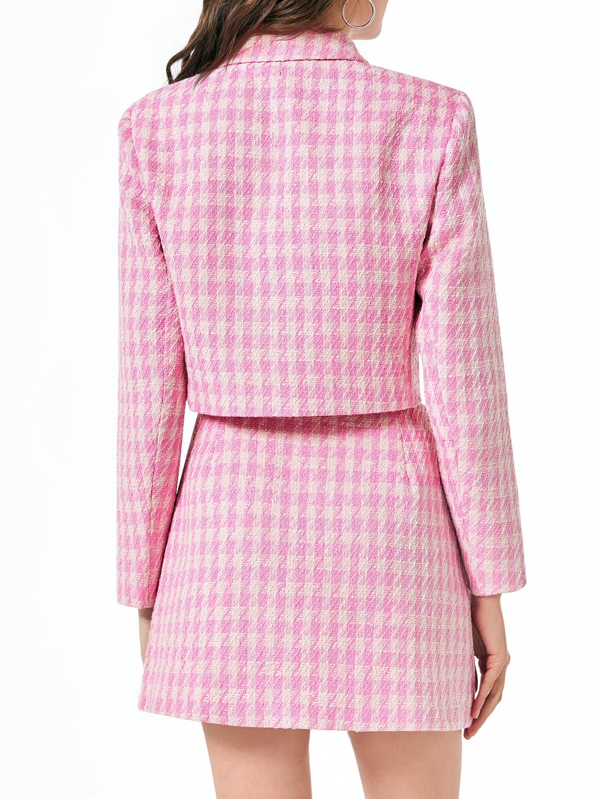 Cicy Bell Womens Cropped Tweed Business Casual Suit