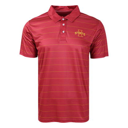 FOCO NCAA Mens NCAA College Team Logo Striped Polyester Polo Short Sleeve Shirt