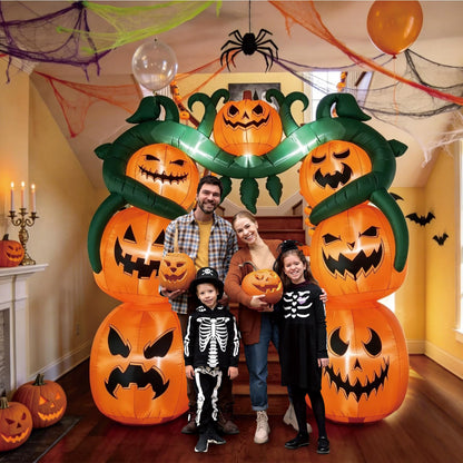 12FT Giant Halloween Inflatable Pumpkin, Blow up Halloween Decoration Built-in 6 LED and Flashing Light for Halloween Decoration Outdoor Indoor Home Party Supplies Halloween Lawn Decor