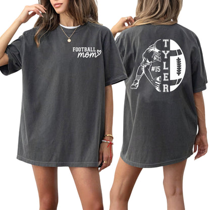 Personalized Football Mom Shirt with Kids Names and Jersey Number, Custom Football Mama Shirt, Women Sport Shirts