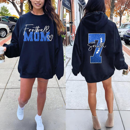 Personalized Football Mom Shirt with Kids Names and Jersey Number, Custom Football Mama Shirt, Women Sport Shirts