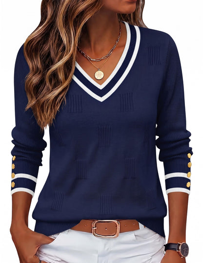 Zeagoo Womens V Neck Sweaters