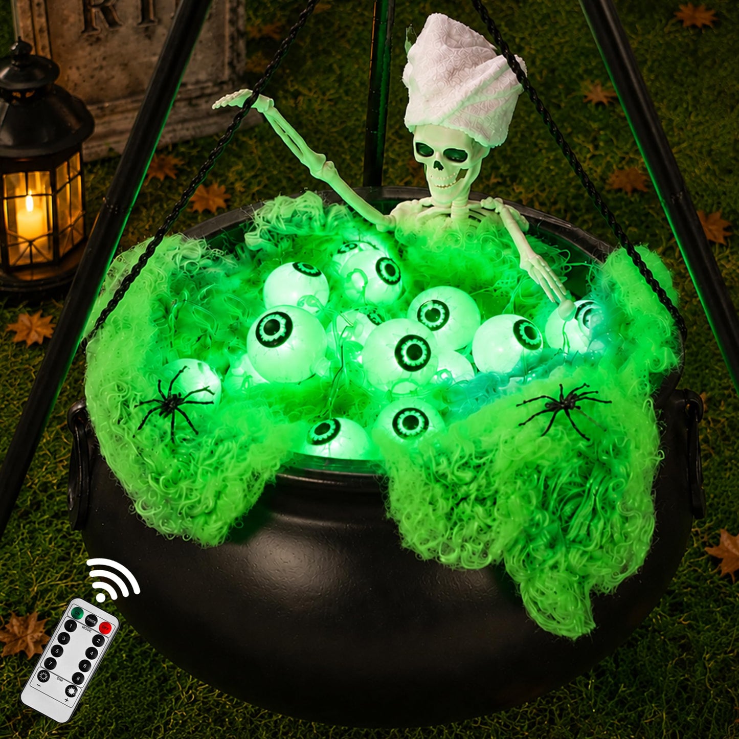 AYGXU Halloween Decorations Indoor,Black Witches Cauldron,Halloween Party Decorations,Plastic Cauldron Pot,Bubble Witch Cauldron DIY Set for Kitchen Table Decor