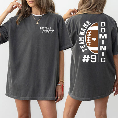 Personalized Football Mom Shirt with Kids Names and Jersey Number, Custom Football Mama Shirt, Women Sport Shirts