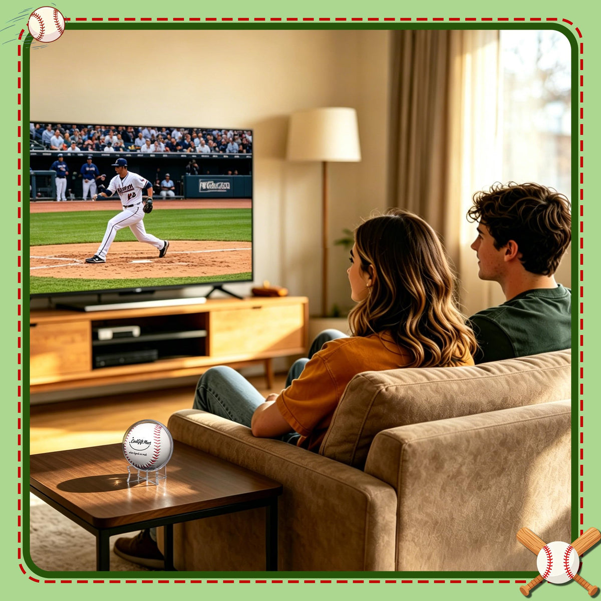 CoolGift Mart Light Up Baseball Glove Display Stand