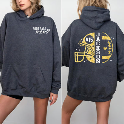 Personalized Football Mom Shirt with Kids Names and Jersey Number, Custom Football Mama Shirt, Women Sport Shirts
