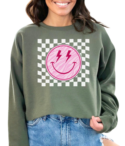 TEEAMORE Smiley Face Sweatshirt