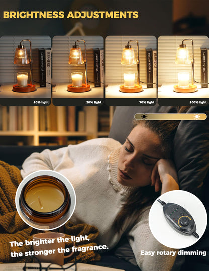 GODONLIF Candle Warmer Lamp with Cycle Timer, Birthday Gifts for Women Mom Her, House Warming Gifts New Home Room Decor, Wax Melt Warmer for Jar Candles with 2 Bulbs