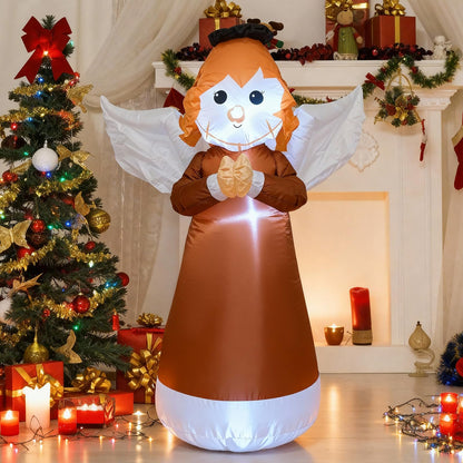 TRMESIA 8 Feet Jesus Birth Decoration Indoor Outdoor Inflatable Nativity Scene with LED Lights, Christmas Garden Lawn Decoration, Blow up Xmas Decor, Holiday Celebrations and Parties