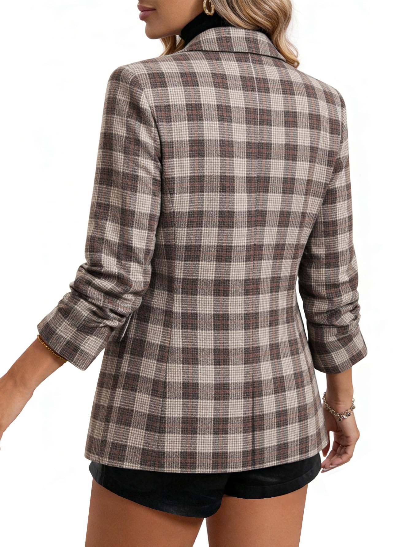 2026 Women's Fall Plaid Blazer Jacket