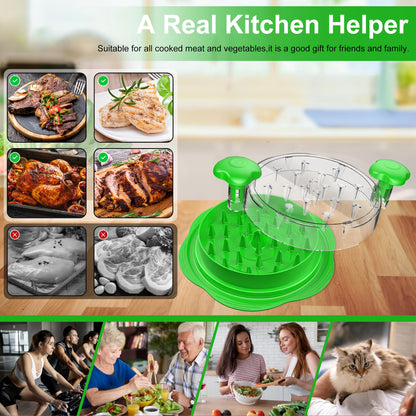 SURETIVIAN Chicken Shredder Tool Twist Large Chicken Breast Shredder with Brush&Fork, Visible Meat Shredder Machine, Anti-Slip Strip, Ergonomic Handle, BPA Free, Pork Beef Chicken(Hot Pink)