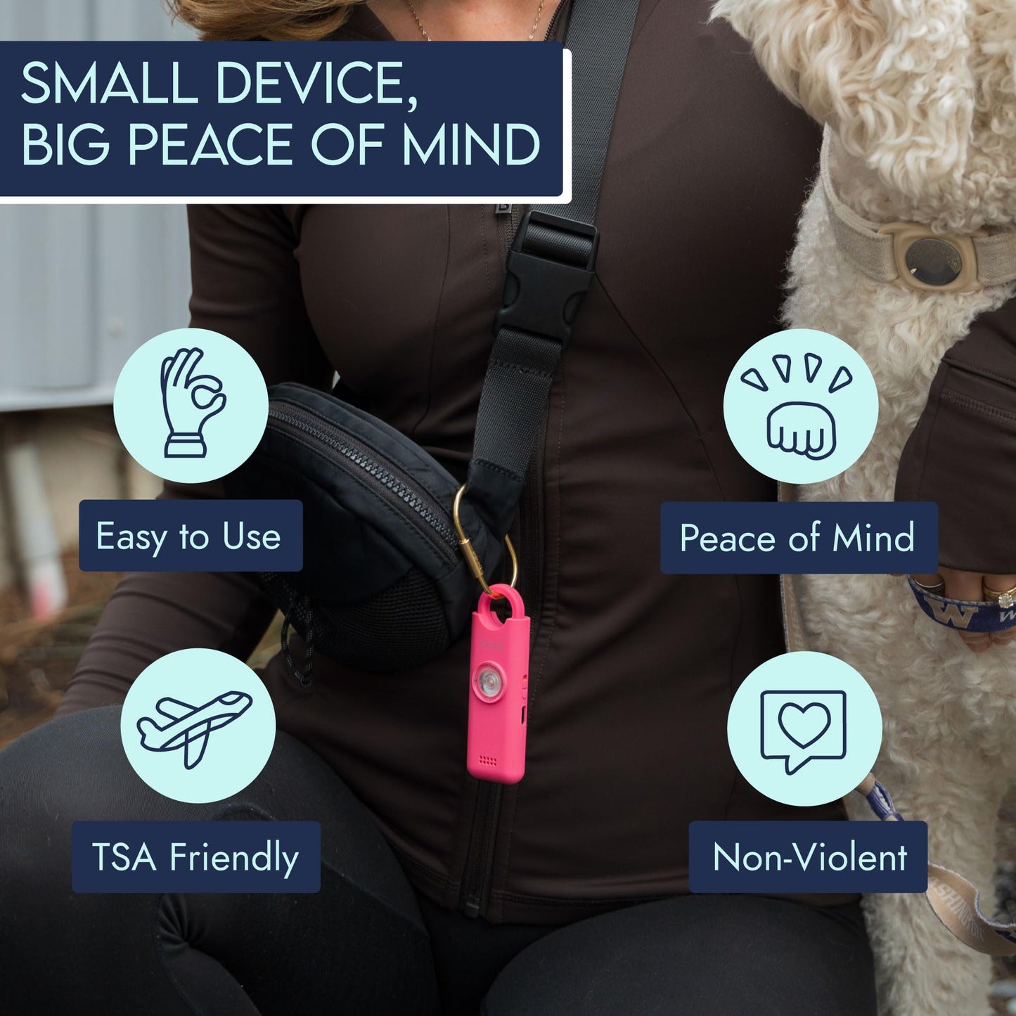 She’s Birdie 3.0 New Version – The Original Personal Safety Alarm for Women by Women–Loud Siren, Flash Light and Rechargeable Battery in a Variety of Colors (Aqua Blue)