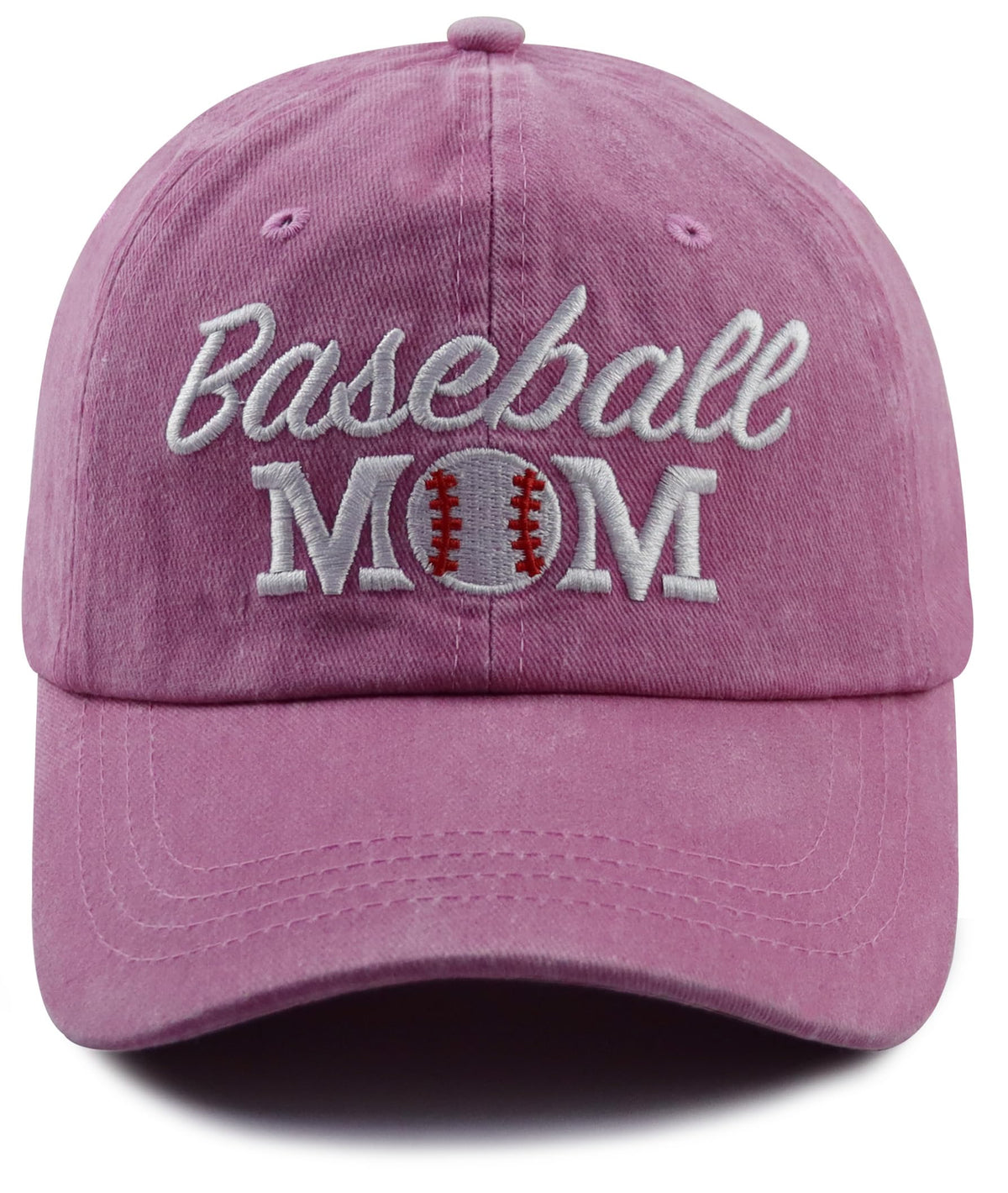 Distressed Baseball Mom Dad Hat for Women, Adjustable Washed Embroidered Baseball Cap for Mama