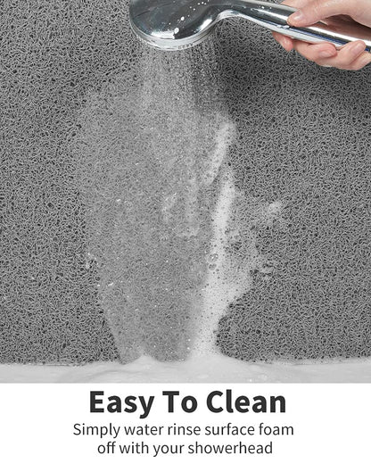 Non Slip Shower Mat, Comfortable Bath mat for Textured Surface,Quick Drying Easy Cleaning Shower Floor Mat for Wet Area,Without Suction Cups Pink 24 x 24