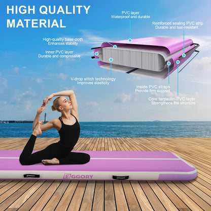 Tumble Track, Inflatable Tumbling Mat,Tumble Track Mats for Gymnastics, and Tumble Track with 4/6/8 Inches Thickness for Home, Training, Cheerleading, Yoga, Water with Pump