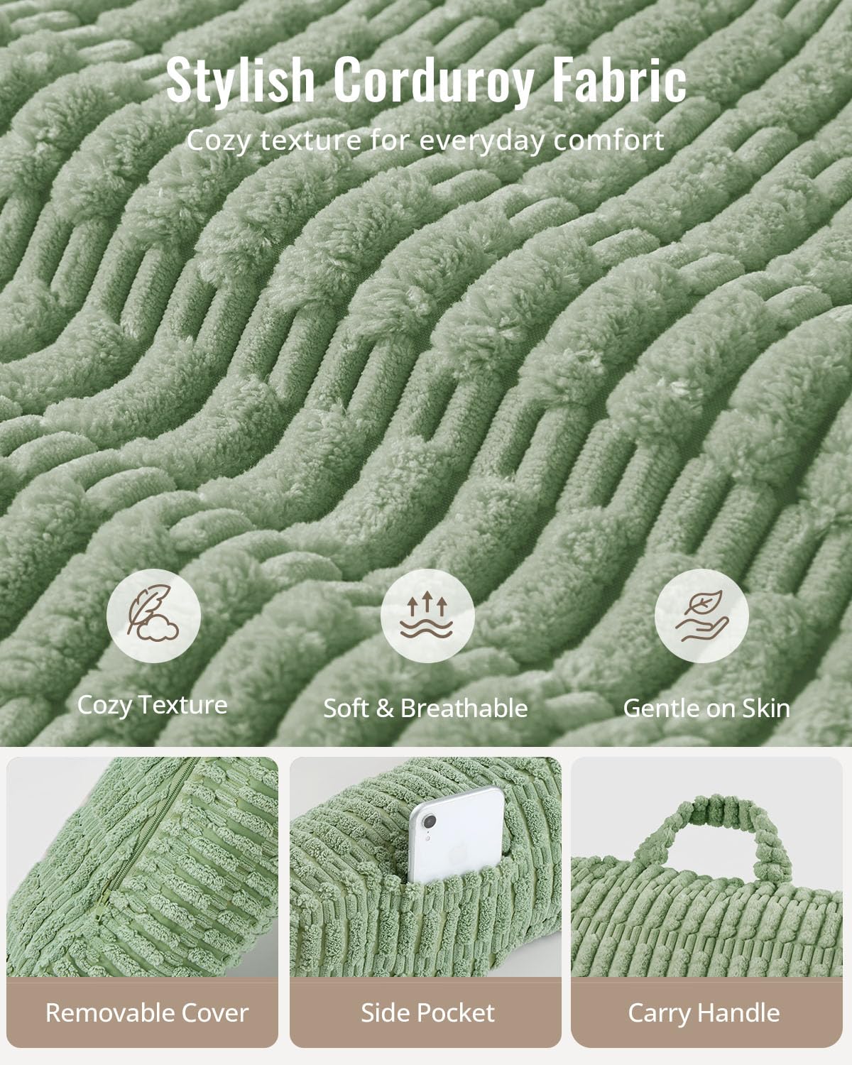 Blissful Diary Reading Pillow, Backrest Pillow with Shredded Memory Foam