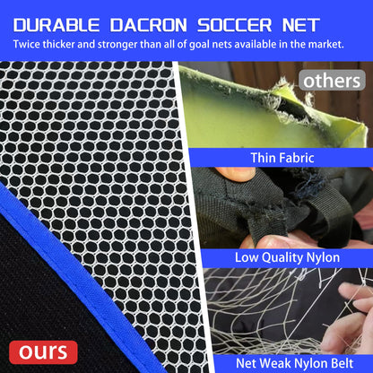 Onini Upgrade 6 Foot Pop Up Soccer Goals Blue - Portable Foldable Training Football Net with Target and Bag - Ideal for Toddler, Boys, Youth Outdoor Sports Games(2 Pack)