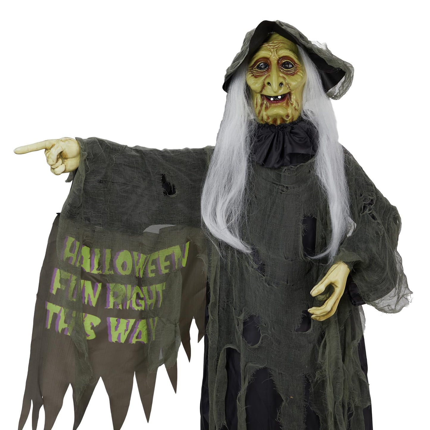 AW 9Ft Animatronics Flying Witch Hovering Broom Animated AC 100V-240V Halloween Outdoor Decoration Motion Activated 2026