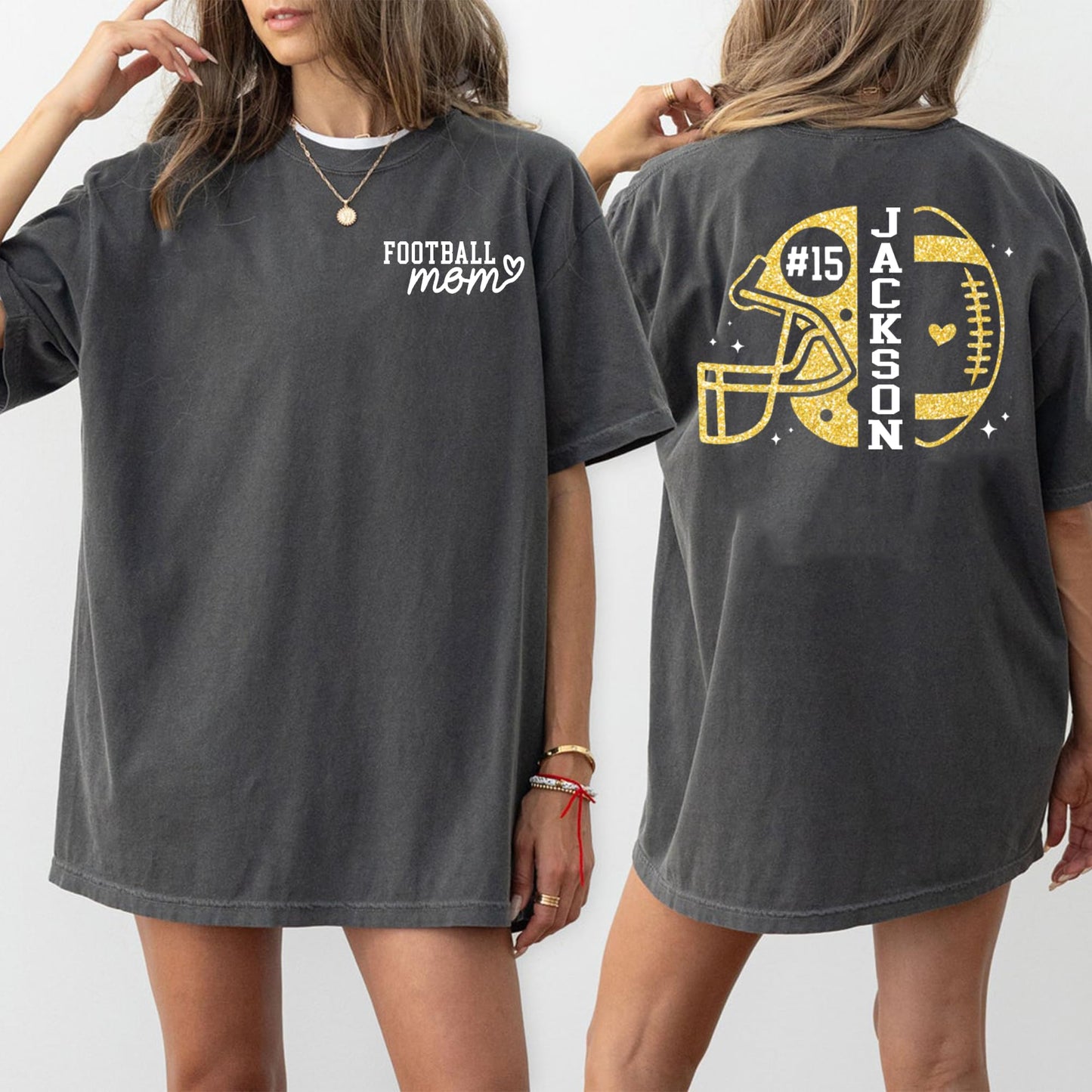 Personalized Football Mom Shirt with Kids Names and Jersey Number, Custom Football Mama Shirt, Women Sport Shirts