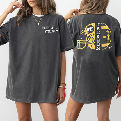 Personalized Football Mom Shirt with Kids Names and Jersey Number, Custom Football Mama Shirt, Women Sport Shirts