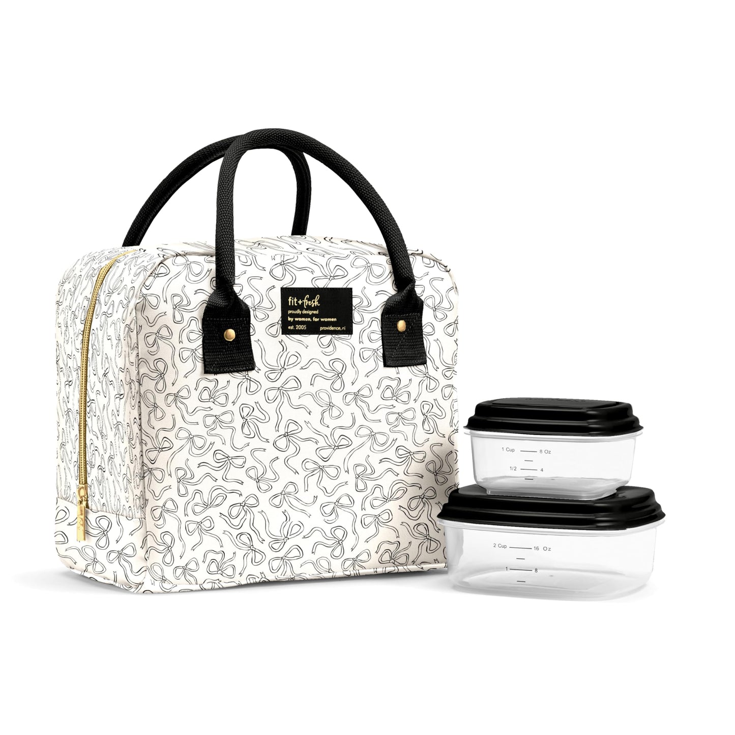 Fit & Fresh Bloomington Lunch Bag for Women - Insulated Large Lunch Box for Work with Containers, Leak-Resistant, Stain-Resistant, Zipper Closure, Cheetah