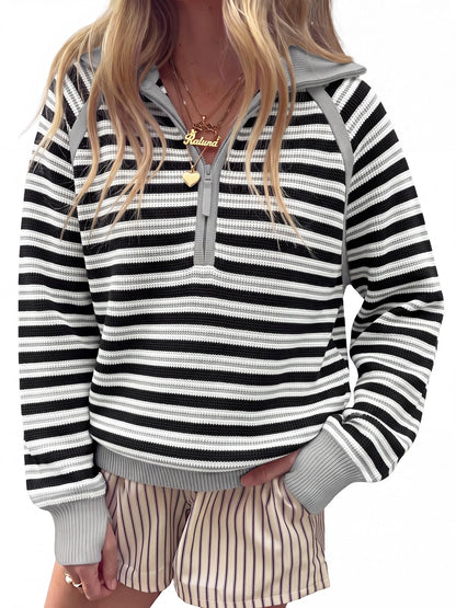 Women's Half Zip Sweater Long Sleeve Pullover