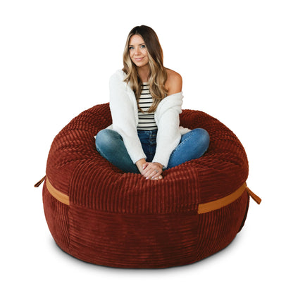 Big Joe Fuf 7Ft Giant Foam Bean Bag Chair, Oversized Couch with Removable Cover for Kids, Teens, Adults, Fog Lenox, Durable Woven Polyester, 7 Foot