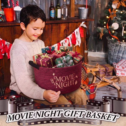 Yungyan Halloween Movie Night Supplies Snack Tray, Orange Gift Basket