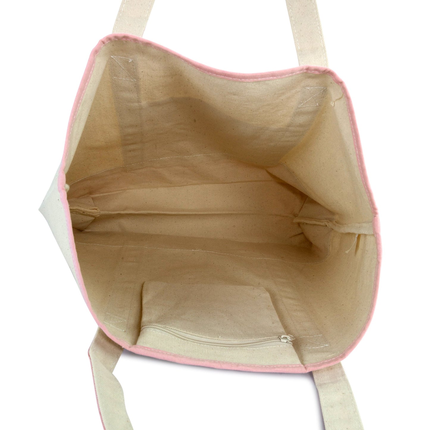 Dalix Women's Cotton Canvas Tote Bag Large Shoulder Bags Pink Monogram a - Z | Large