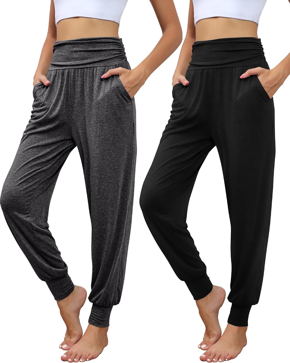 Locoowai 2 Pack Women's Yoga Sweatpants with Pockets
