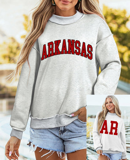 SELINK Womens Double Printed Reversible Mock Neck Sweatshirts Pullover Tops