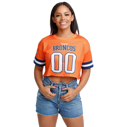 FOCO NFL Womens NFL Ladies Fashion Gameday Jersey Mesh Crop Top Shirt
