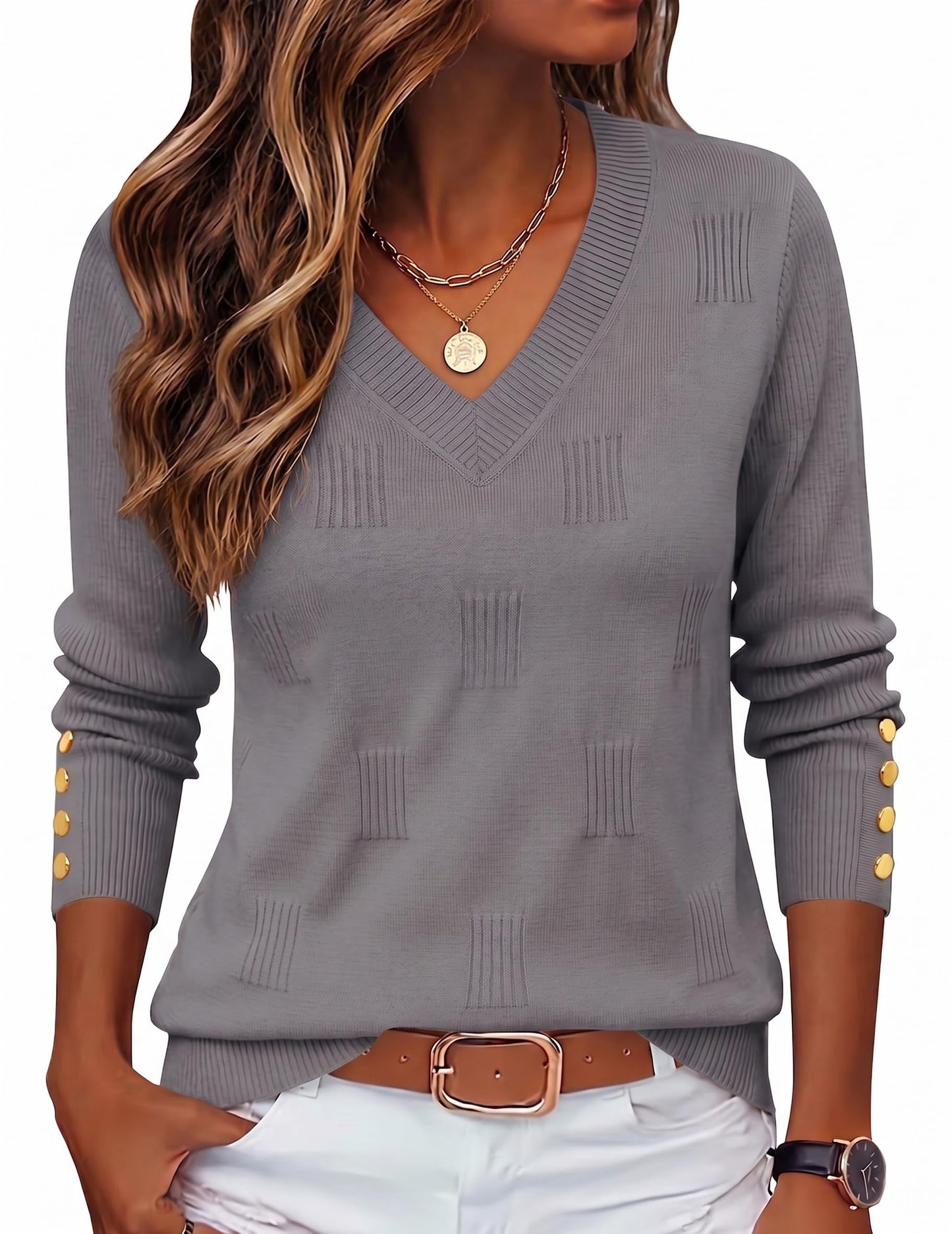 Zeagoo Womens V Neck Sweaters
