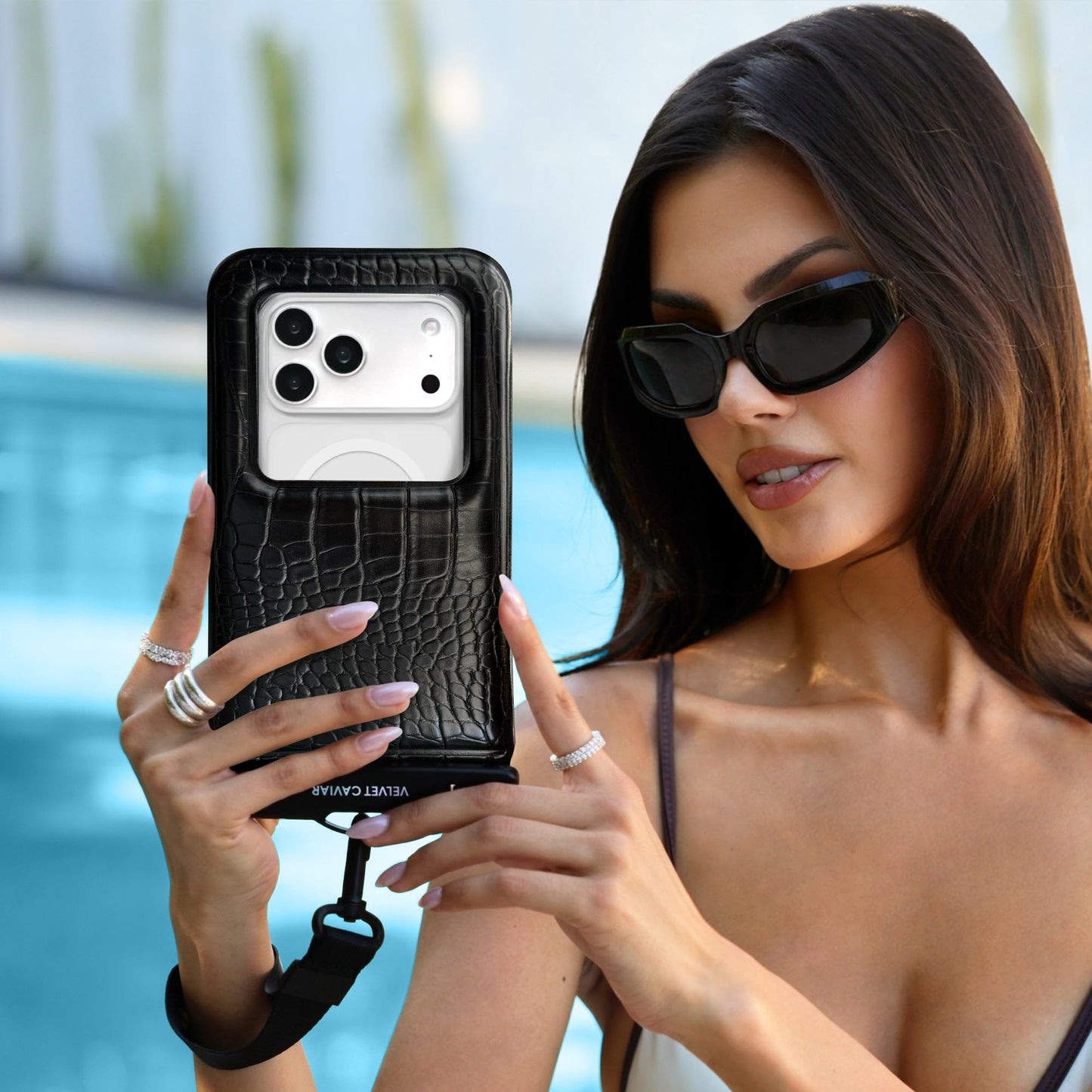 VELVET CAVIAR Waterproof Phone Pouch with Lanyard