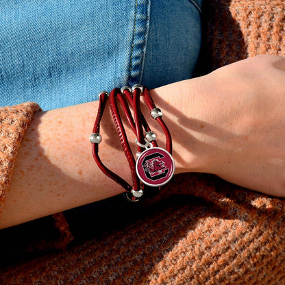 FTH Leather Cord Bracelet Silver Beads 7.5 Inch Officially Licensed
