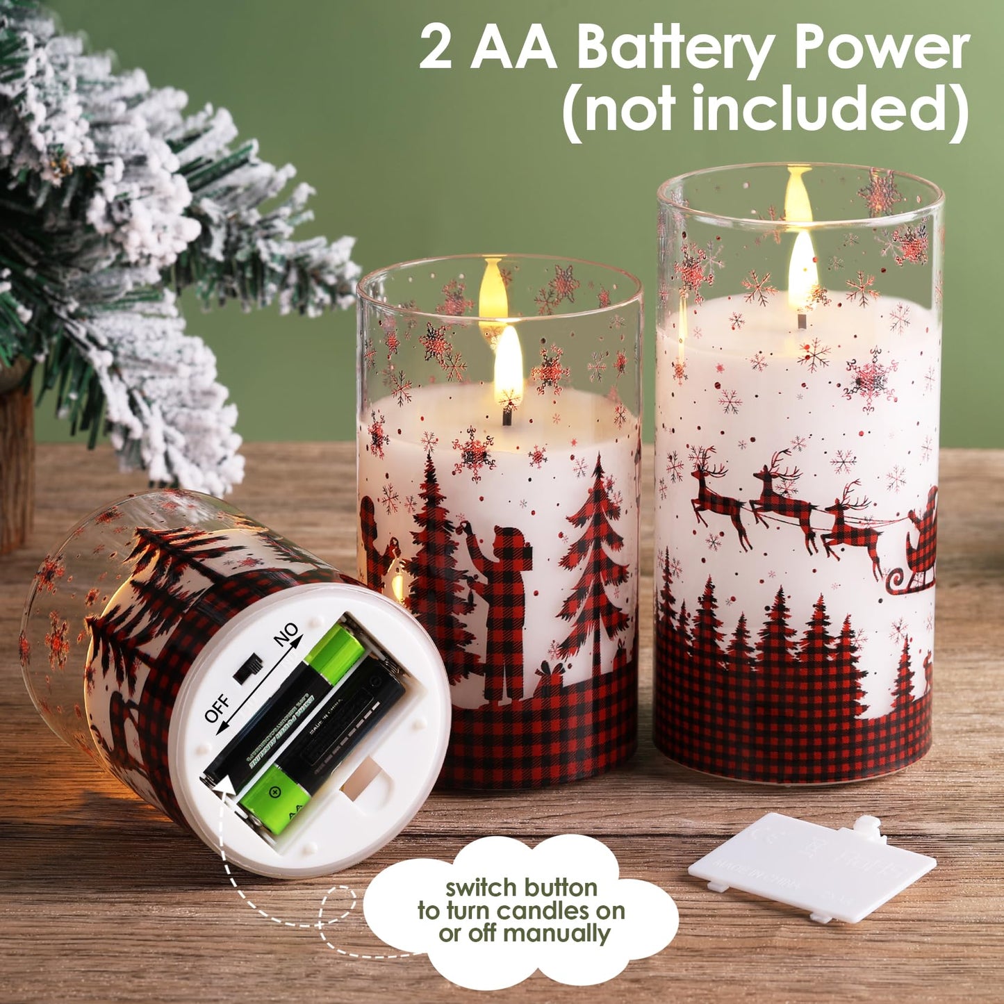 Eywamage Smoke Grey Glass Flameless Pillar Candles with Remote, Flickering LED Battery Candles Table Decor Set of 3