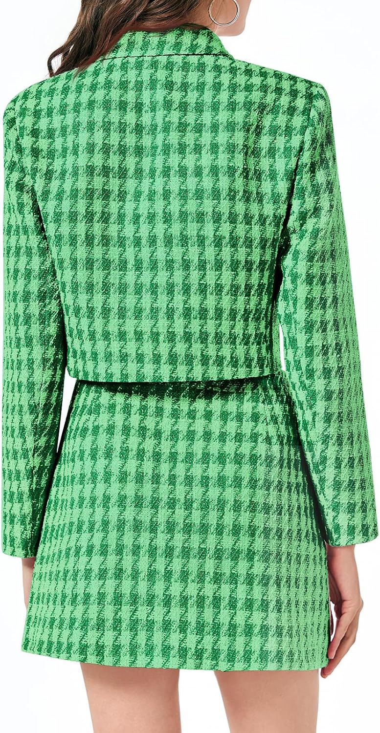 Cicy Bell Womens Cropped Tweed Business Casual Suit