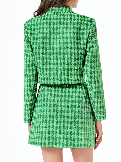 Cicy Bell Womens Cropped Tweed Business Casual Suit