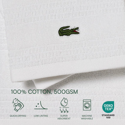 Lacoste Grand Slam 6-Piece Towel Set – Soft and Absorbent 100% Cotton Towels for Bathroom, Quick-Drying – Includes 2 Bath Towels, 2 Hand Towels, 2 Washcloths, Magenta