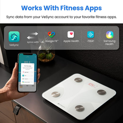 Etekcity Upgraded Smart Scale for Body Weight, FSA&HSA Eligible, Bathroom Digital Scale with BMI, Body Fat, Muscle Mass, 13 Metrics with a Large Display, Support Offline Mode and Apps Connection