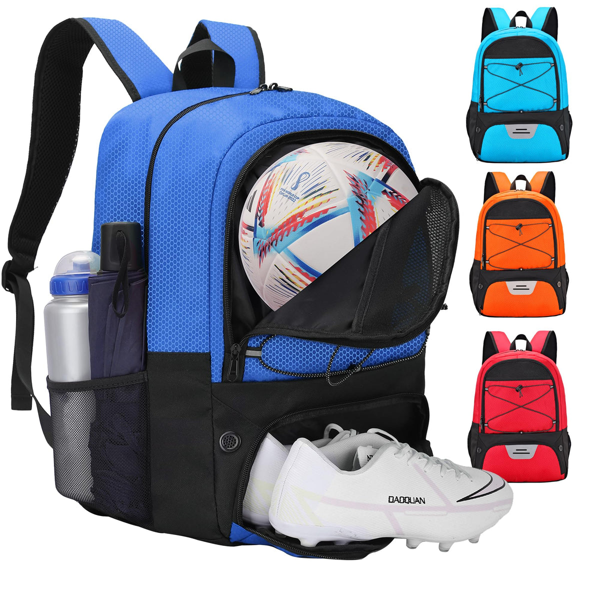 Hsmihair Soccer Bag,Youth Soccer Backpack with Ball and Cleat Compartment