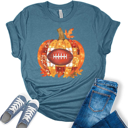 Football Shirts for Women Touchdown Season Tshirt Cute Leopard Bleach Print Fall Graphic Tees