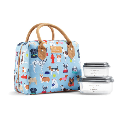 Fit & Fresh Bloomington Lunch Bag for Women - Insulated Large Lunch Box for Work with Containers, Leak-Resistant, Stain-Resistant, Zipper Closure, Cheetah