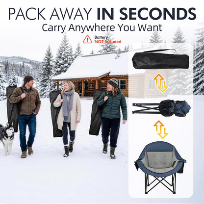 Oversized Camping Chairs for Adults - Heavy Duty Padded Outdoor Camp Chair