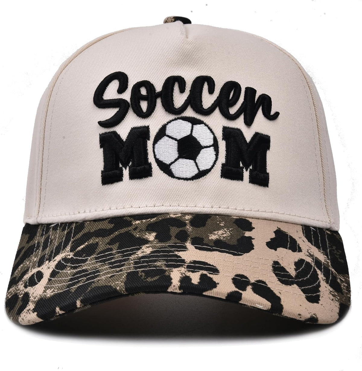 Soccer Mom Trucker hat - Embroidered Adjustable Vintage Sport Mama Baseball Caps Beige