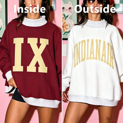 Personalized College Team Reversible Mockneck Sweatshirt, Custom Name with Font & Color Choices