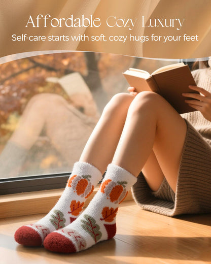 AIVEI Halloween Gifts Fuzzy Socks for Women Boo Spooky Basket Stuffers
