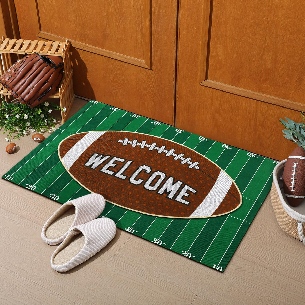 Tinideya 2 Pcs Halloween Door Mats Outdoor Layered Ghost Front Door Mat