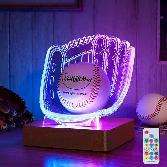 CoolGift Mart Light Up Baseball Glove Display Stand