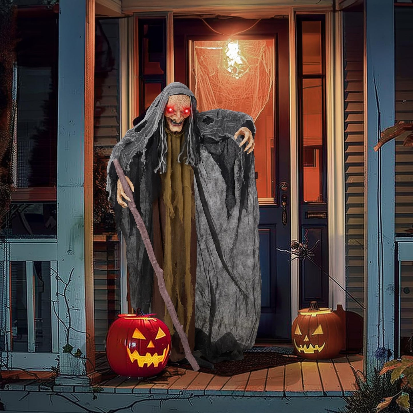 AW 9Ft Animatronics Flying Witch Hovering Broom Animated AC 100V-240V Halloween Outdoor Decoration Motion Activated 2026